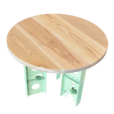 Close-up detail of Boeing 737 floor beam accent table leg with original aviation markings